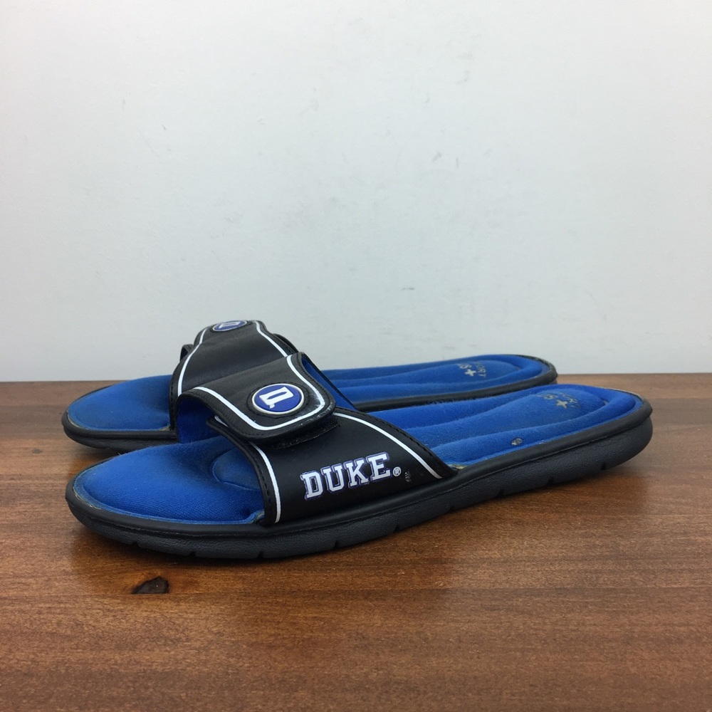 Duke University Comfort Plus Slides Sandals Black Blue Women’s Size 9.